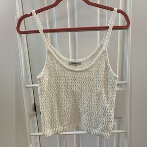 Brand New Madewell Open Stitch Cropped Sweater Tank in Bright Ivory size S Small